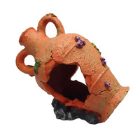 Aquarium decoratie kruik oranje 16,5 x 9,5 x 13,5 cm | geschikt voor zoet- en zoutwater