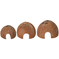 Halve kokosnoot set 3 stuks | schuilplaats Ø 8 | 10 | 12 cm