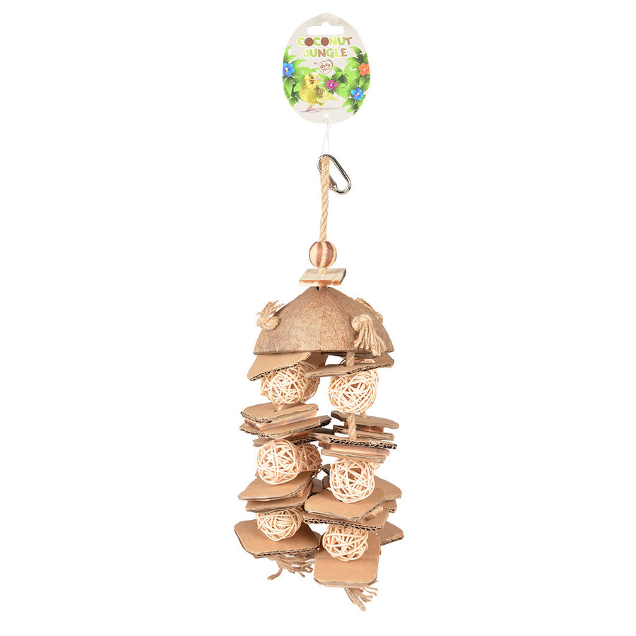 Coconut jungle hanger met wilgenballetjes & karton