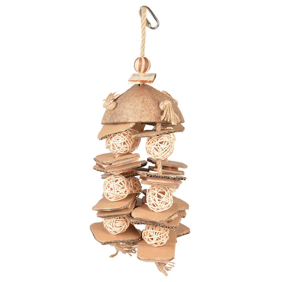 Coconut jungle hanger met wilgenballetjes & karton