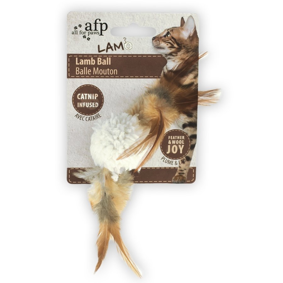 Lambswool Lamb Ball with bird sound Catnip