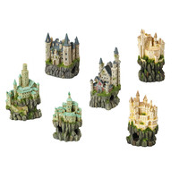Aquarium kasteel decoratie 9 x 8 x 15 cm | ornament voor zoet- en zoutwater