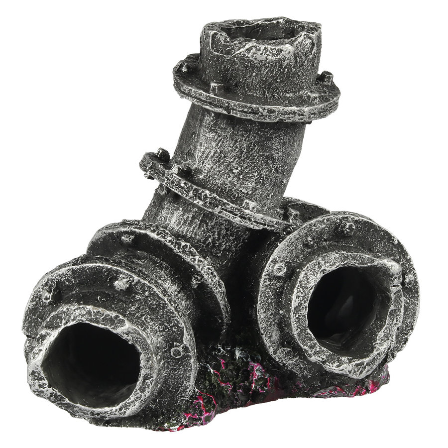Metalen buizen aquarium ornament | 11,2 x 7 x 10,7 cm