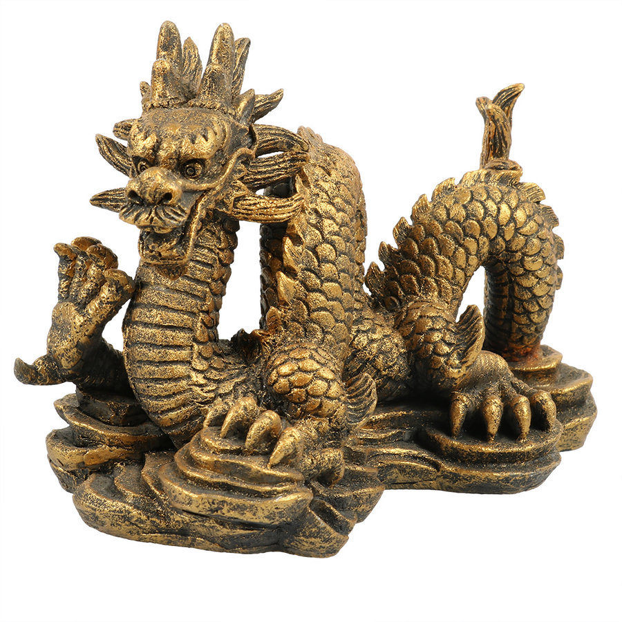 Sierlijke draak aquariumornament 14 x 8,5 x 10 cm | pH-neutrale decoratie voor zoet- en zoutwater