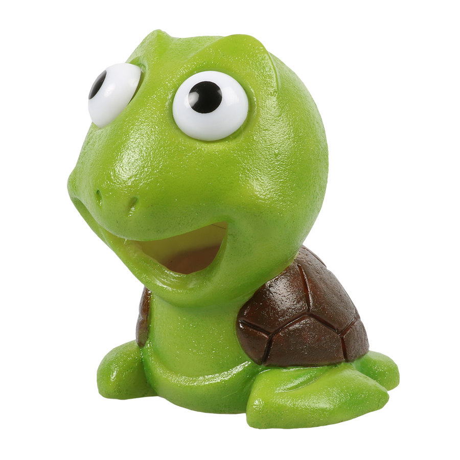 Schildpad groen aquarium ornament | 9 x 8 x 9,5 cm | polyresin decoratie