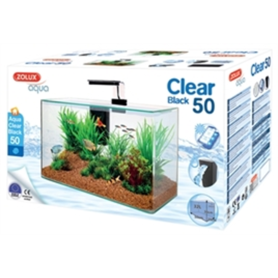 Clear kit | 32L | 50 x 25 x 38CM Zwart Aquarium