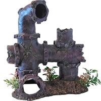 Gezonken buis ornament voor aquarium of terrarium | 21 cm schuilplek