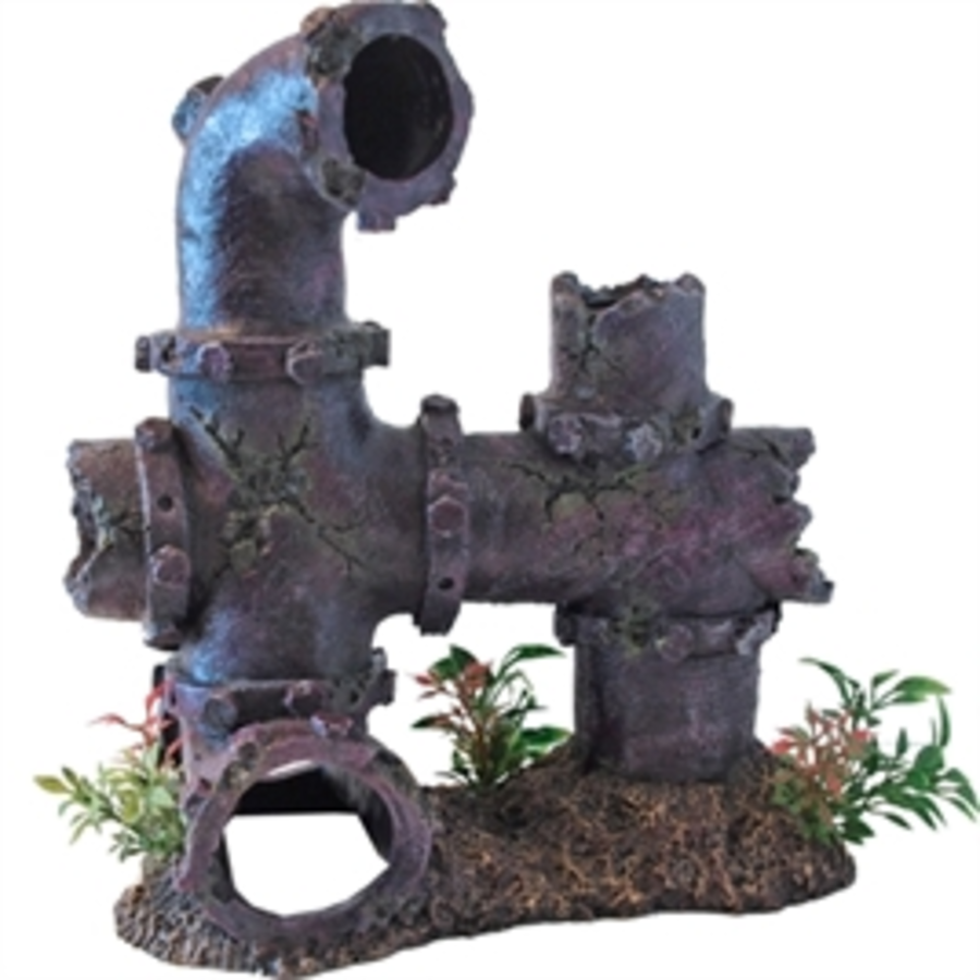 Gezonken buis ornament voor aquarium of terrarium | 21 cm schuilplek