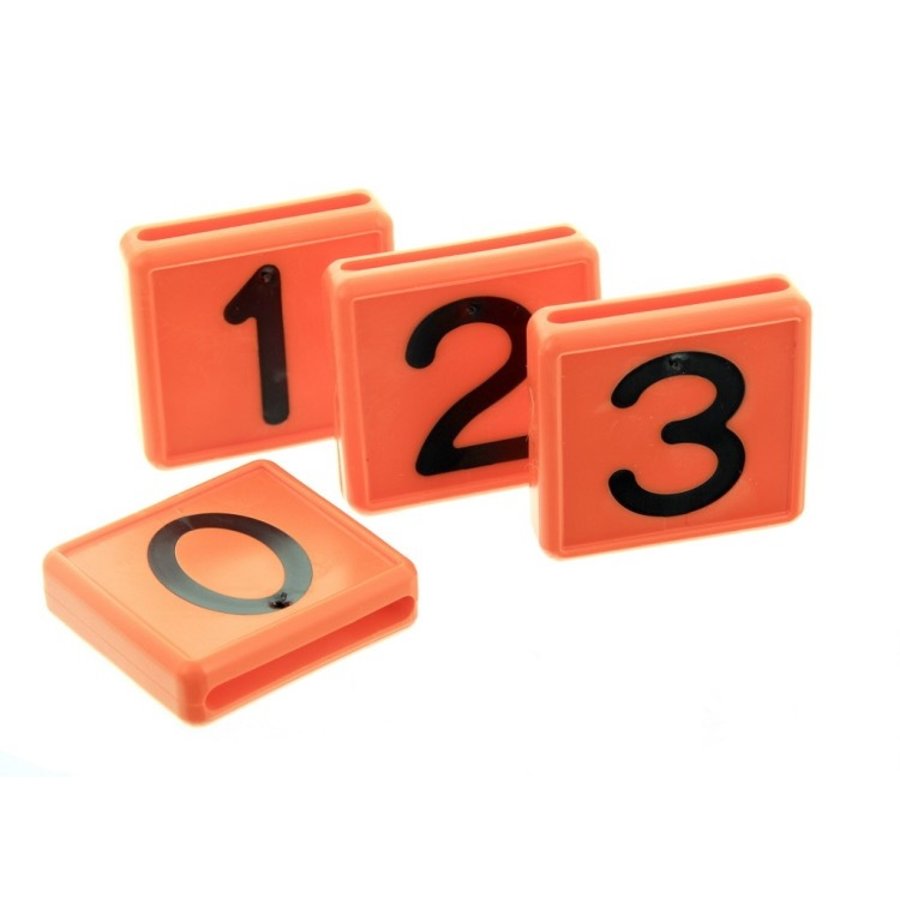 Schuifnummer opdruk oranje 10 stuks