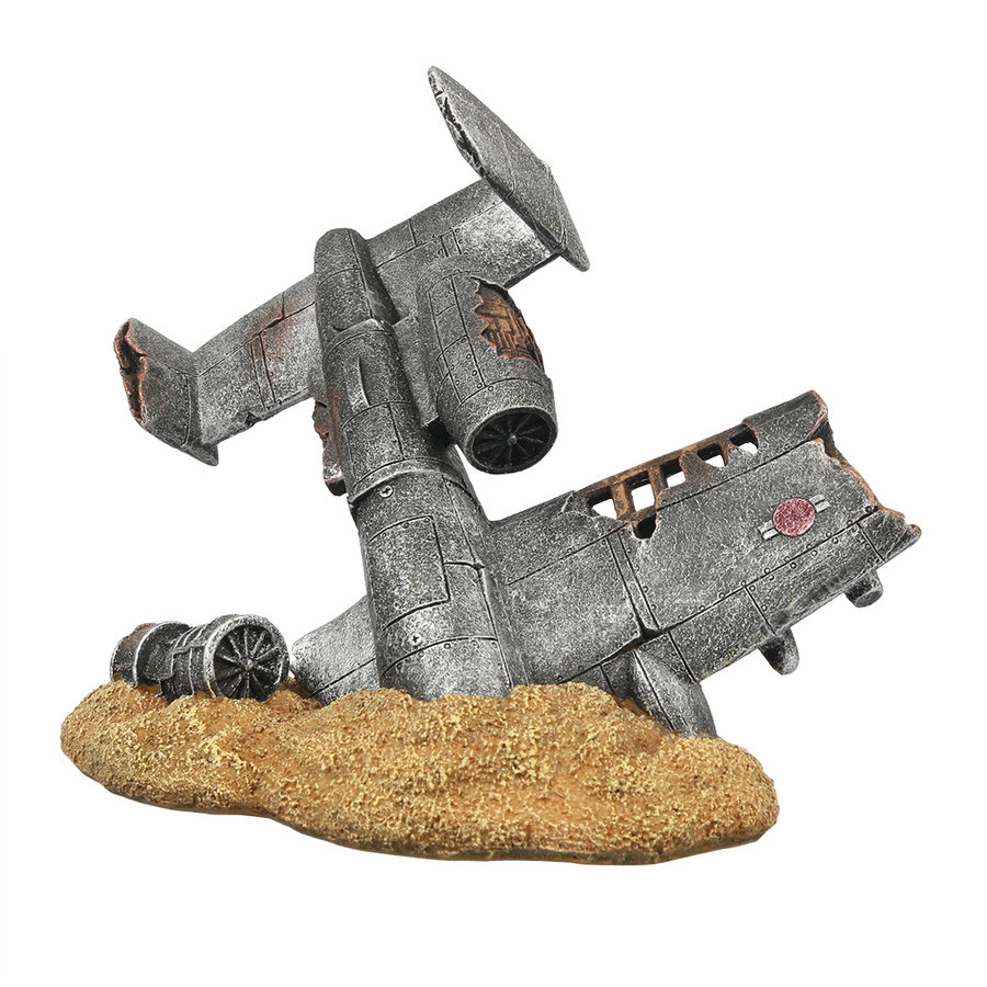 Vliegtuigwrak woestijn terrariumornament 19,5 x 12 x 15,3 cm