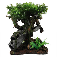 Vliegtuigwrak boom terrariumornament 26 x 24 x 27,5 cm voor terraria