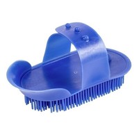 Paardenrosborstel plastic blauw