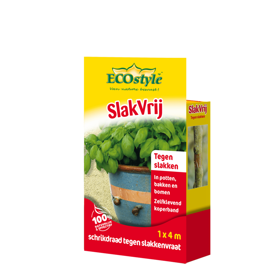 SlakVrij koperband - effectief en langdurig middel om slakken uit potten, bakken en bomen te weren