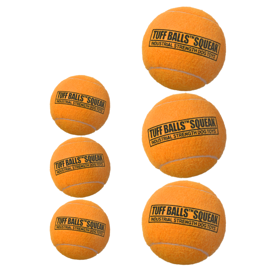 Tuff Balls Squeak oranje 3 stuks