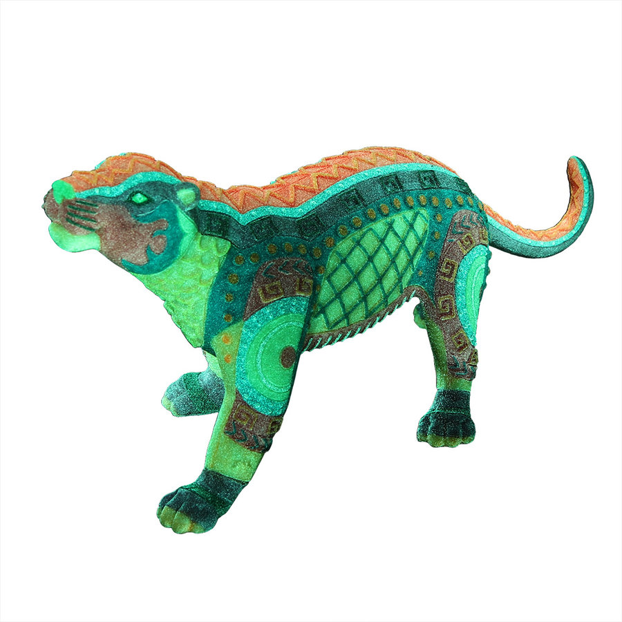 Dia de los muertos jaguar aquarium ornament meerkleurig | glow in the dark