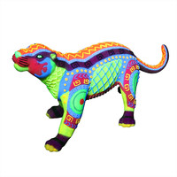 Dia de los muertos jaguar aquarium ornament meerkleurig | glow in the dark