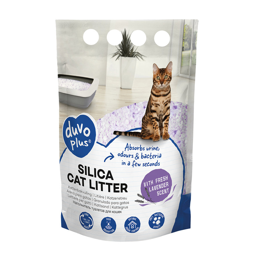 Premium silica kattenbakvulling lavendel