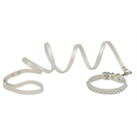 Hondenriem met halsband wit