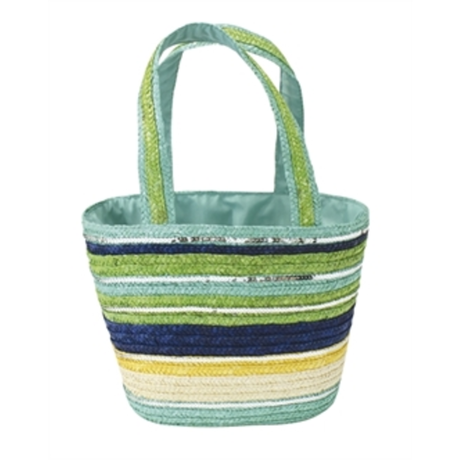 Tas stro mand turquoise / groen