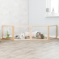 Indoor ren 4 panelen hout voor konijn en cavia