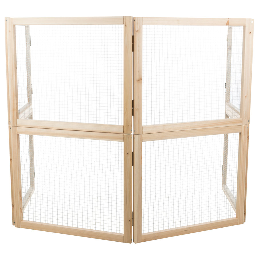 Indoor ren 4 panelen hout voor konijn en cavia
