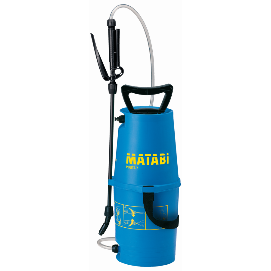 Compressiespuit met 5 liter werkcapaciteit en regelbare spuitdop