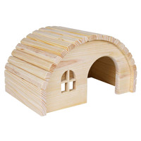 Halfrond houten huisje voor knaagdieren