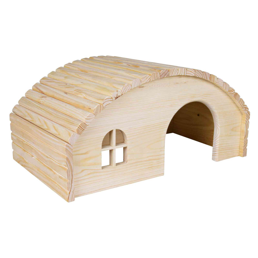 Halfrond houten huisje voor knaagdieren