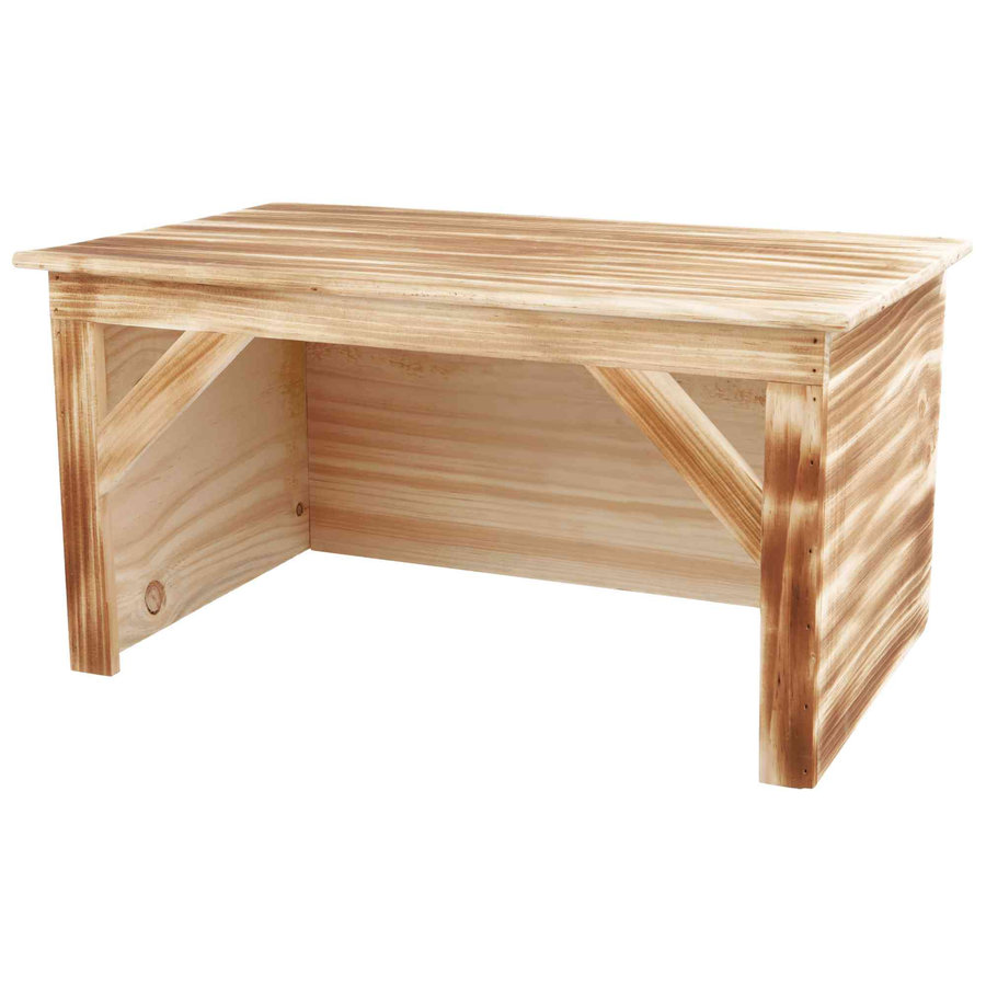 Houten afdak van gevlamd hout voor konijn en cavia