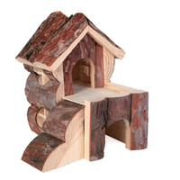 Knaagdierhuis Bjork | houten schuilhuis met voerplateau