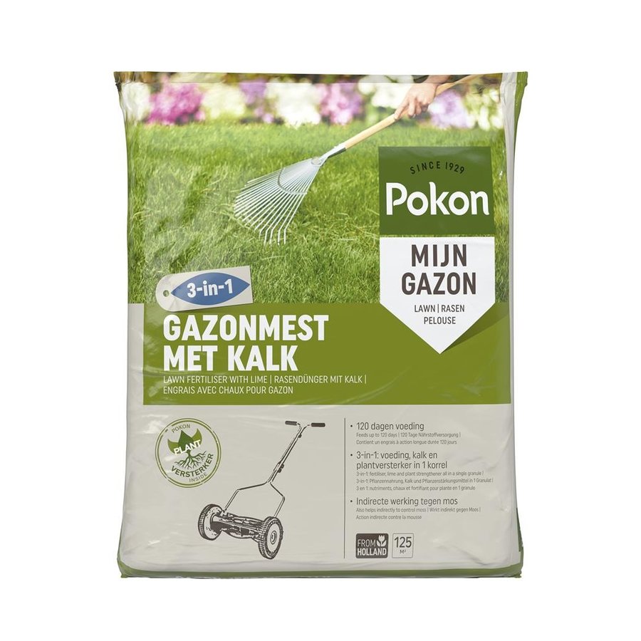 Gazonmest met kalk 3-in-1