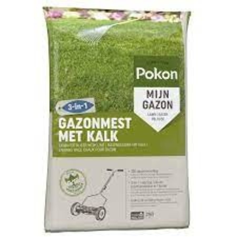 Gazonmest met kalk 3-in-1