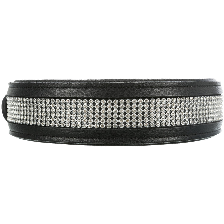 Zwarte Active Comfort Halsband met Strass-steentjes