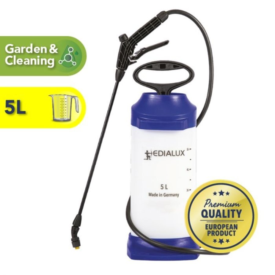 Coral 5 druksproeier 5 liter voor zuren en alkalische middelen