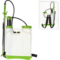 Handmatige rugspuit 16 liter met verstelbare sproeikop en RVS spuitlans