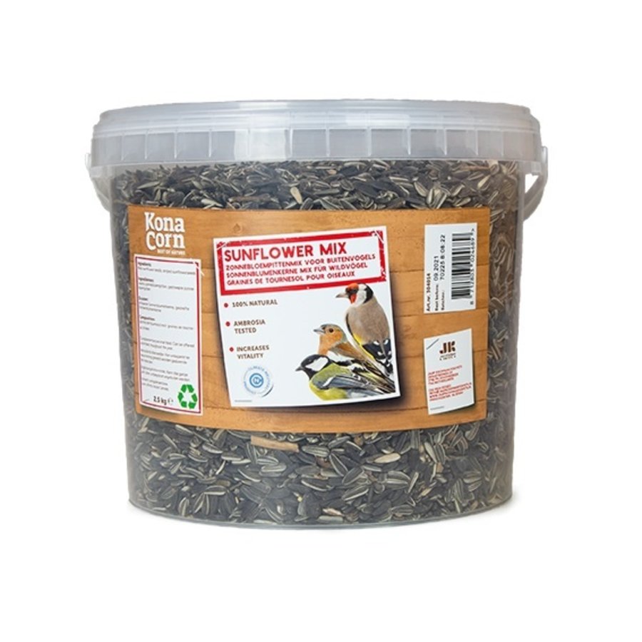 Gestreepte  zonnebloempittenmix 2,5KG  in emmer