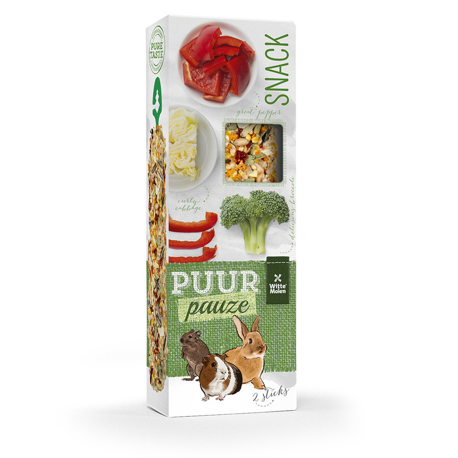 Puur Pauze Sticks Paprika en Broccoli | voor knaagdieren