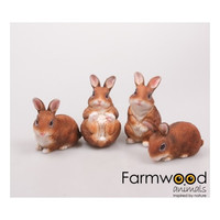 set van 4 konijnen tuinbeeldjes | 10 x 6 x 11 cm
