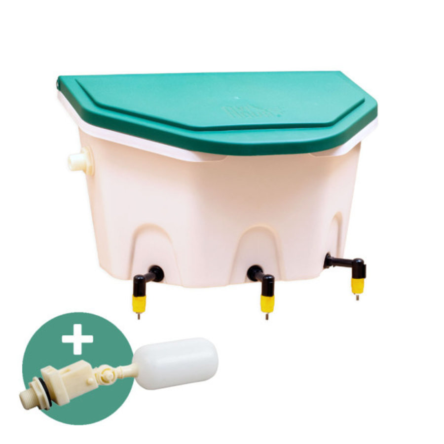 AviAqua drinker 8 liter met drie drinknippels + vlotter | voor pluimvee