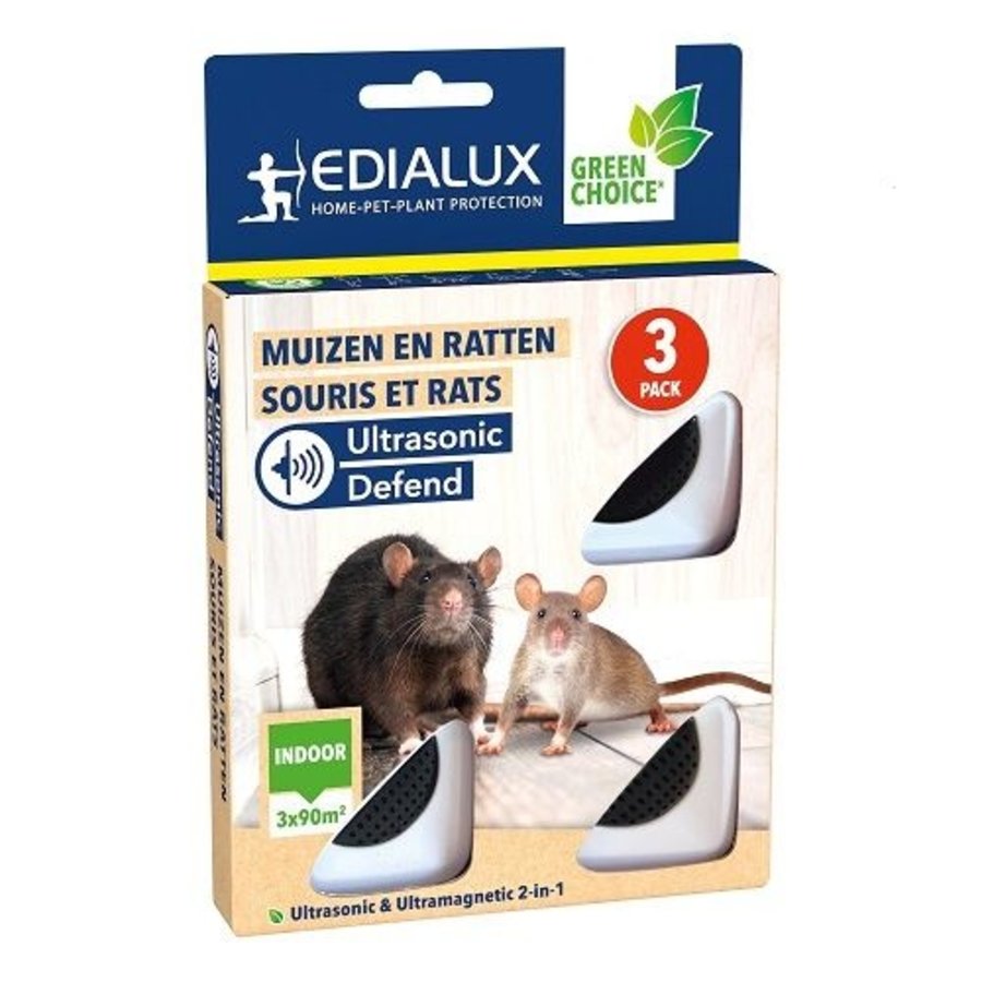 Muizen en ratten verjager 3 pack | voor 3 ruimtes