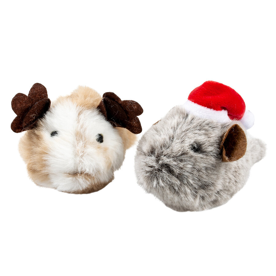 Xmas fluffy muizen meerkleurig