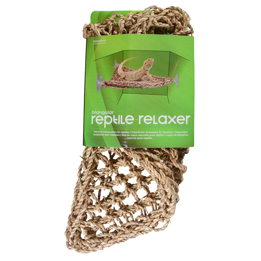 Reptiel relaxer hangmat zeegras triangel 27,3x20,3 cm voor terrarium