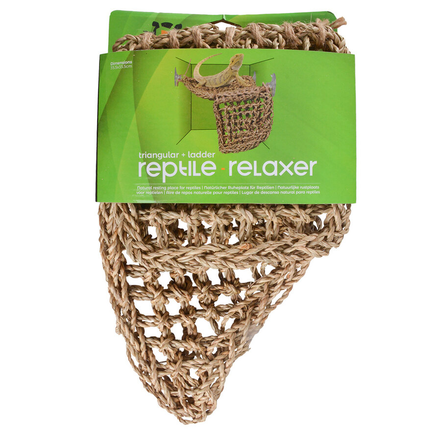 Reptiel relaxer hangmat zeegras triangel 27,3x20,3 cm voor terrarium
