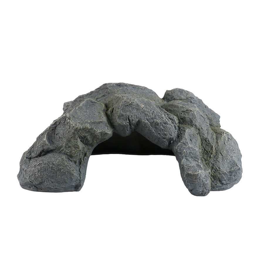 Reptielengrot antraciet | natuurlijke schuilplaats voor reptielen XS t/m XL