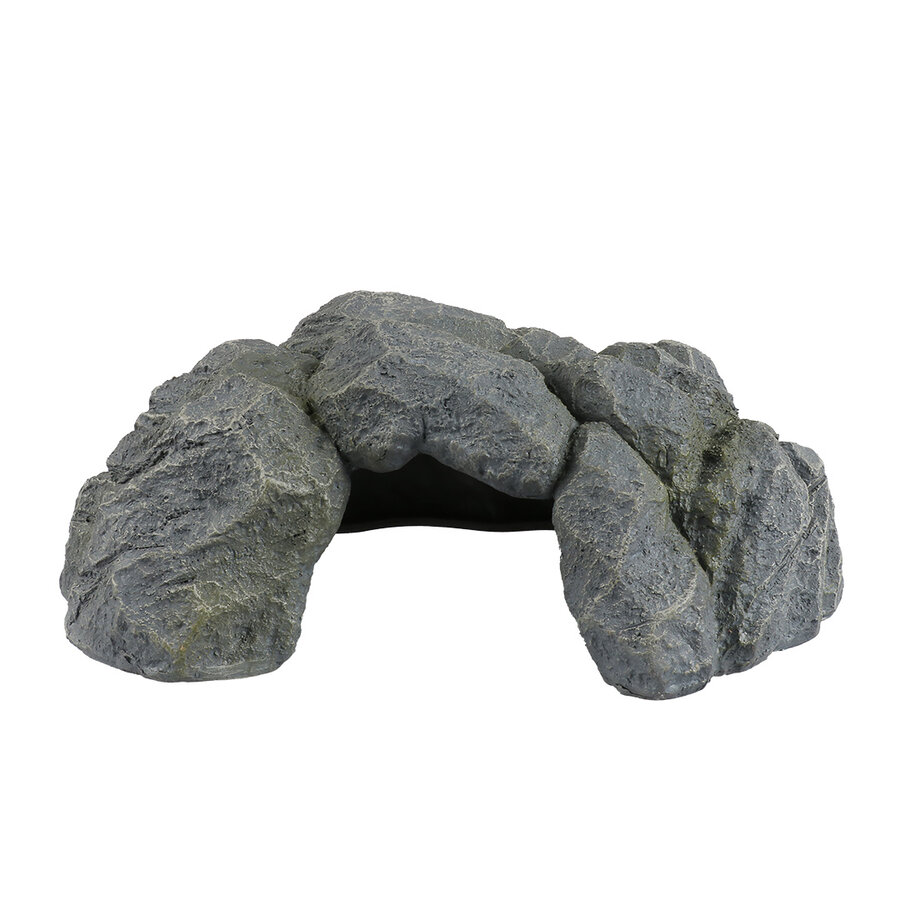 Reptielengrot antraciet | natuurlijke schuilplaats voor reptielen XS t/m XL