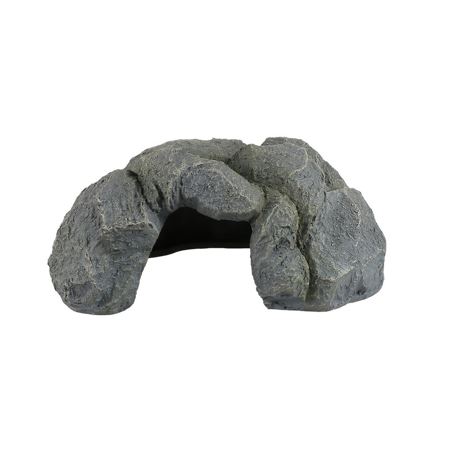 Reptielengrot antraciet | natuurlijke schuilplaats voor reptielen XS t/m XL