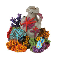 Amfoor koraal 2 aquarium ornament 13,9 x 11,5 x 12,4 cm | voor zoet- en zoutwater