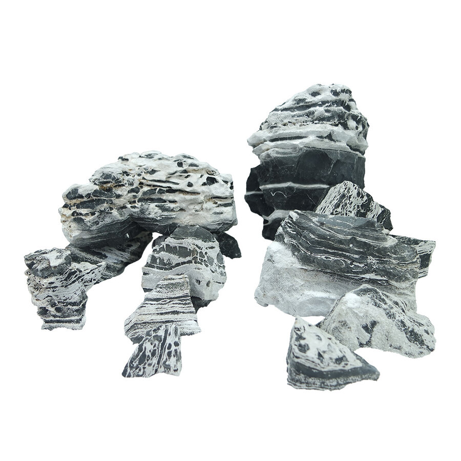 Cloudy steen zwart/grijs | aquascaping steen