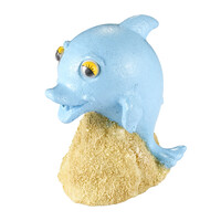 Dolfijn Action Air aquarium ornament met luchtpomp-aansluiting | 7 x 5 x 8 cm