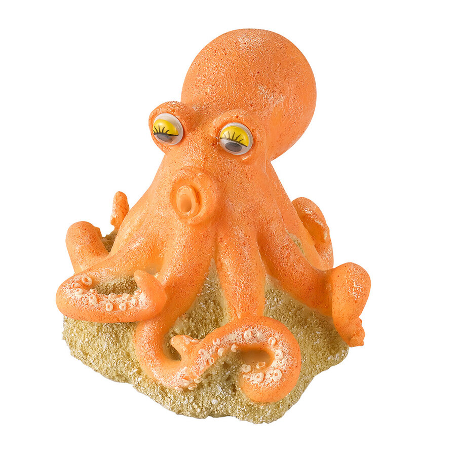 Octopus Action Air aquarium ornament met luchtpomp-aansluiting 8,5 x 8 x 7,5 cm